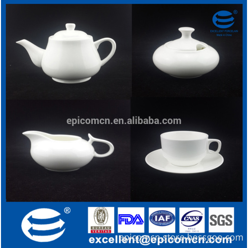 kitchen&dining super white porcelain drinkware 17pcs tea set with tea pot sugar bowl and coffee set for 6 person